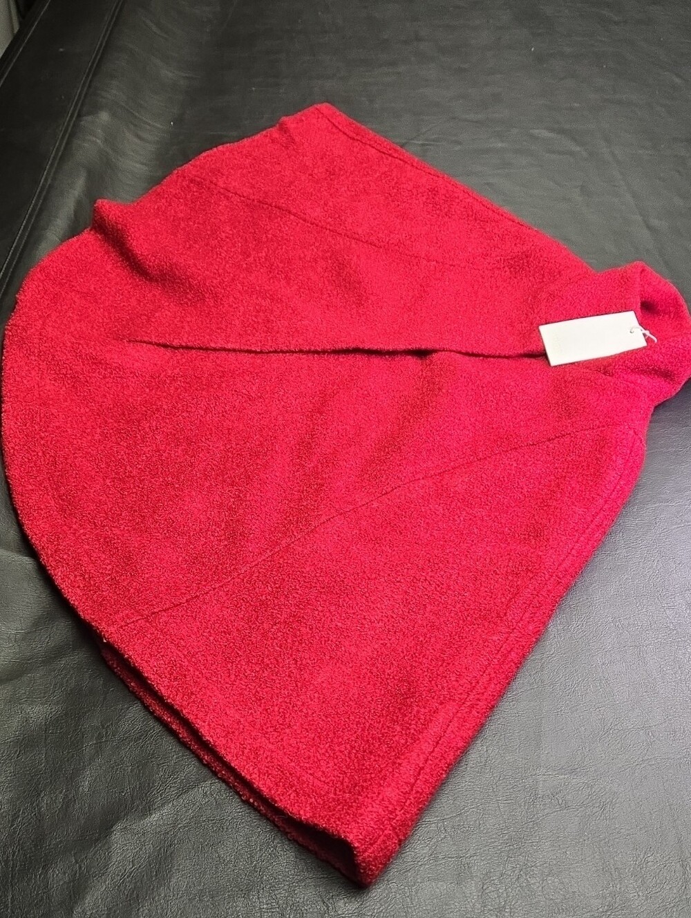 Source Unknown Vibrant Red Bouclé Cape Jacket